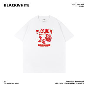 <b>Flower</b> <b>Market</b> <b>Printed</b> T-Shirt Women 100% Cotton Breathable Regular Sleeve Q207 - Product Image 5