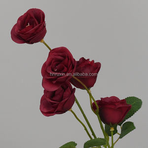 5 tête <span class=keywords><strong>Paris</strong></span> Roses artificielle Rose fleur mariage événement décoration haute qualité fleur fête soie fleur mur toile <span class=keywords><strong>de</strong></span> fond - Product Image 2