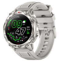 Jam Tangan Pintar 2027 HT53 GPS Kompas Altimeter Layar Bulat 1.46'' dengan Senter Panggilan BT Tahan Air 30M Smartwatch Outdoor Pria