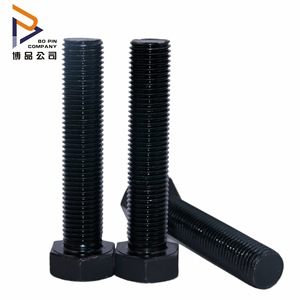 Vis hexagonales haute résistance Bo Pin Company M5 M64 Grade 8.8 noircies GBT 5783 pour fixation en construction - Product Image 1