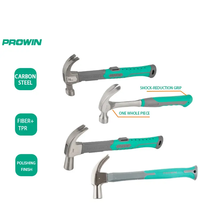 PROWIN-martillo de fibra de vidrio, diseño duradero, estilo americano/británico, 16 OZ, nuevo diseño