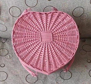 Set da Picnic Multifunzionale Ecologico in Vimini a Forma <span class=keywords><strong>di</strong></span> Cuore Rosa e Bianco per 2 Persone, Vendita all'Ingrosso Personalizzata - Product Image 3