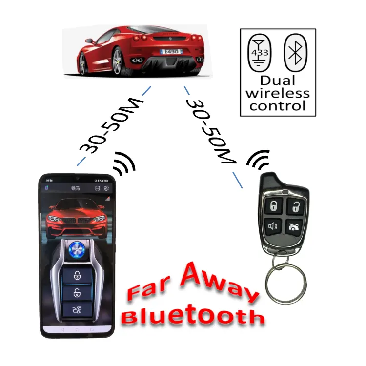 Auto Alarm Voor Toyota Vios Upgrade, Mobiele Bluetooth Afstandsbediening