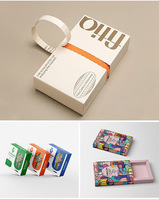 Boîte d'emballage pliante à double insert en carton blanc, imprimée en offset couleur personnalisée, estampée à chaud, pour cosmétiques et huiles essentielles
