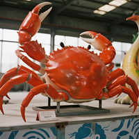Statue de crabe artificielle géante animatronique pour l'extérieur et l'intérieur, modèle d'aquarium pour les restaurants de fruits de mer, les centres commerciaux, les espaces publics