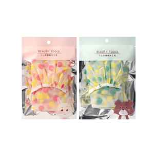 Yilingmeng Polka Dot Waterproof <b>Shower</b> <b>Cap</b> Single Pack PVC Adult Hair Cover L503 - Product Image 4