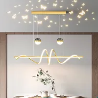 Lustre suspendu LED moderne nordique en fer, blanc chaud, garantie 3 ans, abat-jour en acrylique, CRI 100 élevé