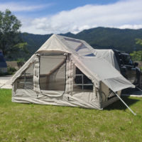 Tente de voiture gonflable avec fenêtre de toit, tente arrière de voiture gonflable avec pompe, tente de glamping gonflable pour hayon de SUV de 6,3 mètres carrés