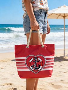 Bolsa <span class=keywords><strong>de</strong></span> Mano Náutica Impermeable <span class=keywords><strong>de</strong></span> Gran Capacidad - Bolsa <span class=keywords><strong>de</strong></span> Hombro Versátil para la <span class=keywords><strong>Playa</strong></span> y Uso Diario para Mujer - Product Image 3