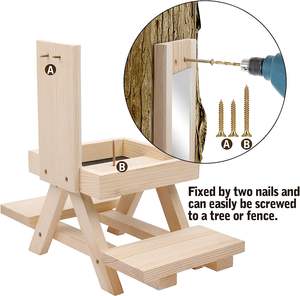 Ceder Houten Eekhoorn Voedsel <span class=keywords><strong>Feeder</strong></span> Picknicktafel Hout Buiten Eekhoorn Vogel <span class=keywords><strong>Feeder</strong></span> Voor Buiten Grappig - Product Image 4