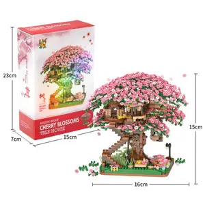 2024 New Products Shantou DIY Toys The Cherry Blossom Tree House Building Block Sets For Adults