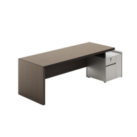 Scrivania Moderna per Manager, Postazione di Lavoro in Legno, Scrivania Direzionale Regolabile, Tavolo da Ufficio per Capo, Scrivania per Computer, Scrivania Esecutiva