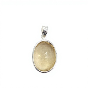 925 Sterling Silver Natural <b>Citrine</b> Oval Gemstone <b>Pendant</b> Handmade Luxury Fine Jewelry Manufacturer Jaipur India - Product Image 5