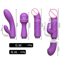 Hochwertiges Wiederaufladbares Erwachsenen-Sexspielzeug für Frauen 4-teiliges Set Weiblicher Rabbit-Dildo Vibrator für Damen