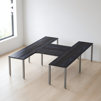 Bureau en H 300x210x75cm, Ensemble de bureaux 2 places, Partenaire de confiance pour la fourniture de bureaux longs et de grande taille, Table de bureau