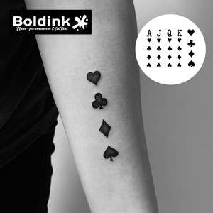 Tatuaje Temporal <span class=keywords><strong>de</strong></span> Tinta Jagua <span class=keywords><strong>de</strong></span> Larga Duración (2 Semanas), Resistente al Agua, Diseño Realista <span class=keywords><strong>de</strong></span> Ases, Damas, Vaquillas y Copas, <span class=keywords><strong>para</strong></span> Brazo o Cuerpo, Personalizado por Boldink - Product Image 2