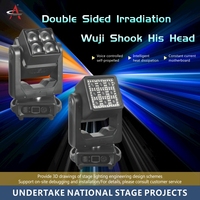 WJ460 Système d'éclairage double face 4x60W DMX Bar Club RGBW 400W Beam Wash Strobe LED Moving Head Lights for Stage Disco Parties