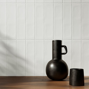 Piastrella in ceramica bianca naturale opaca 7,5x30 per bagno e cucina - Product Image 5