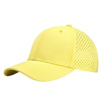 Gorra de Béisbol de 6 Paneles, 100% Poliéster, Impermeable, con Logotipo Personalizado, Perforada con Láser, Transpirable, con Protección Solar, para Primavera/Verano