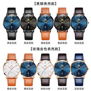 OLEVS 5869 reloj de cuarzo ultrafino para hombre Negro estilo de negocios fecha cronógrafo aleación 40mm correa de cuero reloj de pulsera para niño - Product Image 4