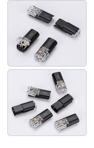 Terminal de crimpado LED desmontable sin soldadura ni pelado tipo D2, conector de cableado rápido de cobre de doble hilo - Product Image 4