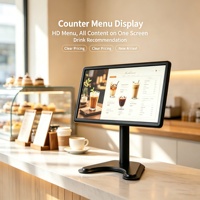 Écran LCD rectangulaire en aluminium pour publicité de comptoir, avec contrôle par téléphone vertical/horizontal, pour caisse de supermarché, café, salle de sport