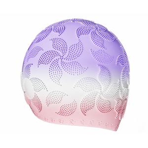 YLKJSWIM CAP1500 Bonnet de bain pour femme, surface texturée 3D, silicone souple, antidérapant, protection des oreilles, confortable, respirant - Product Image 4