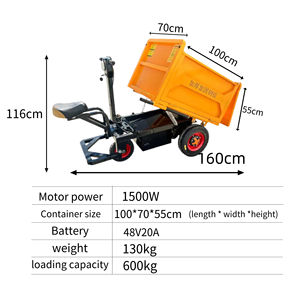 मोटर 1 साल की वारंटी के साथ थोक भारी शुल्क इलेक्ट्रिक प्लेटफॉर्म कार्गो ट्रॉली - Product Image 5