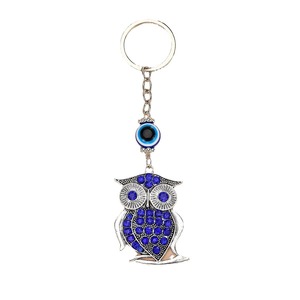 Phong Cách Dân Tộc Keychain Retro Khoan Elephant Owl Keychain Mặt Dây Chuyền Với Thổ Nhĩ Kỳ Màu Xanh Mắt Ác Đồng Xu Chủ Keyring - Product Image 2