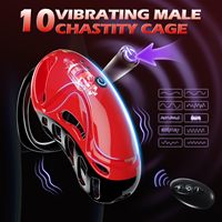 Männlicher Keuschheitskäfig Vibrierendes Keuschheitsgerät App-Fernbedienung 10 Vibrationen mit 5 Verstellbaren Ringen 2 Schlüssel Erwachsenenspielzeug für Männer