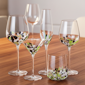Verres à eau en verre vert à pois mexicains Samyo, lavables au <span class=keywords><strong>lave</strong></span>-<span class=keywords><strong>vaisselle</strong></span>, verres à boire en cristal pour l'eau, le jus, les cocktails - Product Image 3