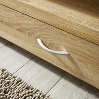 Huan — Table basse en bois rustique, certifié FSC, sortie d'usine, rangement, Table basse, salon