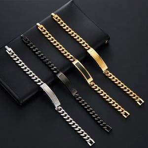 Custom <b>Men</b> <b>Bracelet</b> Luxury Non Tarnish 14k 18k Gold Plated 316l <b>Stainless</b> <b>Steel</b> <b>Bracelet</b> for <b>Men</b> - Product Image 1