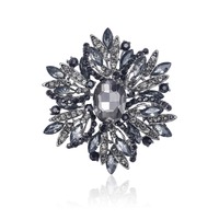 Broche de Cristal Brillante con Diseño de Estrella, en Varios Colores, Broche Floral Grande con Pedrería para Decorar Bufandas en Bodas y Banquetes