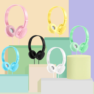 Casque filaire supra-auriculaire coloré avec son stéréo dynamique, commandes intégrées, en plastique, pour musique et jeux sur téléphone portable - Product Image 2