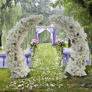 2023 nuevo fondo de arco de flores artificiales 2,4 m arreglo floral Rosa arco de hortensia para evento de boda - Product Image 4