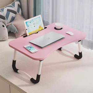 Portable MDF Manufacturers Wholesale Bed Small <strong>Table</strong> Dormitory Study <strong>Table</strong> Bed Desk Folding Computer Portable <strong>Table</strong> - Product Image 3