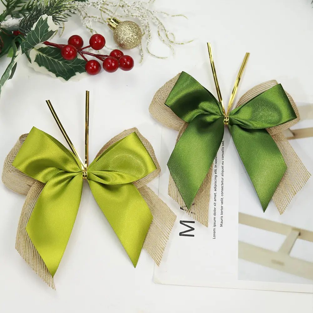 Custom design holiday ribbon decorative bow colored gift box festival decorative ribbon bow