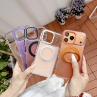 Coque de téléphone magnétique dégradée de haute qualité avec support rotatif à 360° pour iPhone 17 16 15 14 13 12 11 Pro et Samsung