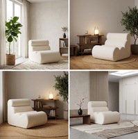 Fauteuil Nid de Chenille Personnalisé, Canapé Paresseux Monoplace, Moderne, Grand Dossier, Revêtement en Flanelle, Éponge Haute Densité, pour Salon