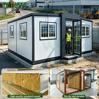 Bâtiment de bureau préfabriqué pliable de haute qualité pour l'Australie, 2 chambres, extensible, pour quatre casernes de chantier