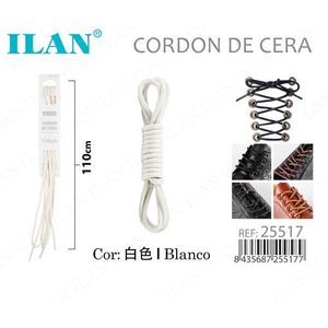 Laccio per scarpe cerato Ilan 110cm bianco per scarpe - Product Image 1