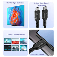Nuevo A381 Dual C USB Cobre puro Cuerda automática Carga magnética Thunderbolt 4 Cable PD 60W Cable USB para micrófono de teléfono móvil