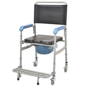 Wei Yikang Wheelchair <b>Commode</b> Chair Detachable Foldable 4 Height Adjustable With Soft Backrest And Anti Slip Armrests For - Product Image 2