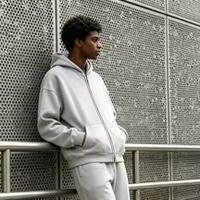 Hoodie personnalisé pour homme, effet délavé, brodé, en molleton bouclette 500 GSM, écologique, respirant et anti-boulochage