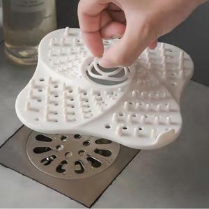 Couvre-drain de sol en silicone de qualité supérieure en forme de pétale, filtres anti-cheveux pour les tuyaux de drainage de salle de bain et les sorties d'égouts - Product Image 5