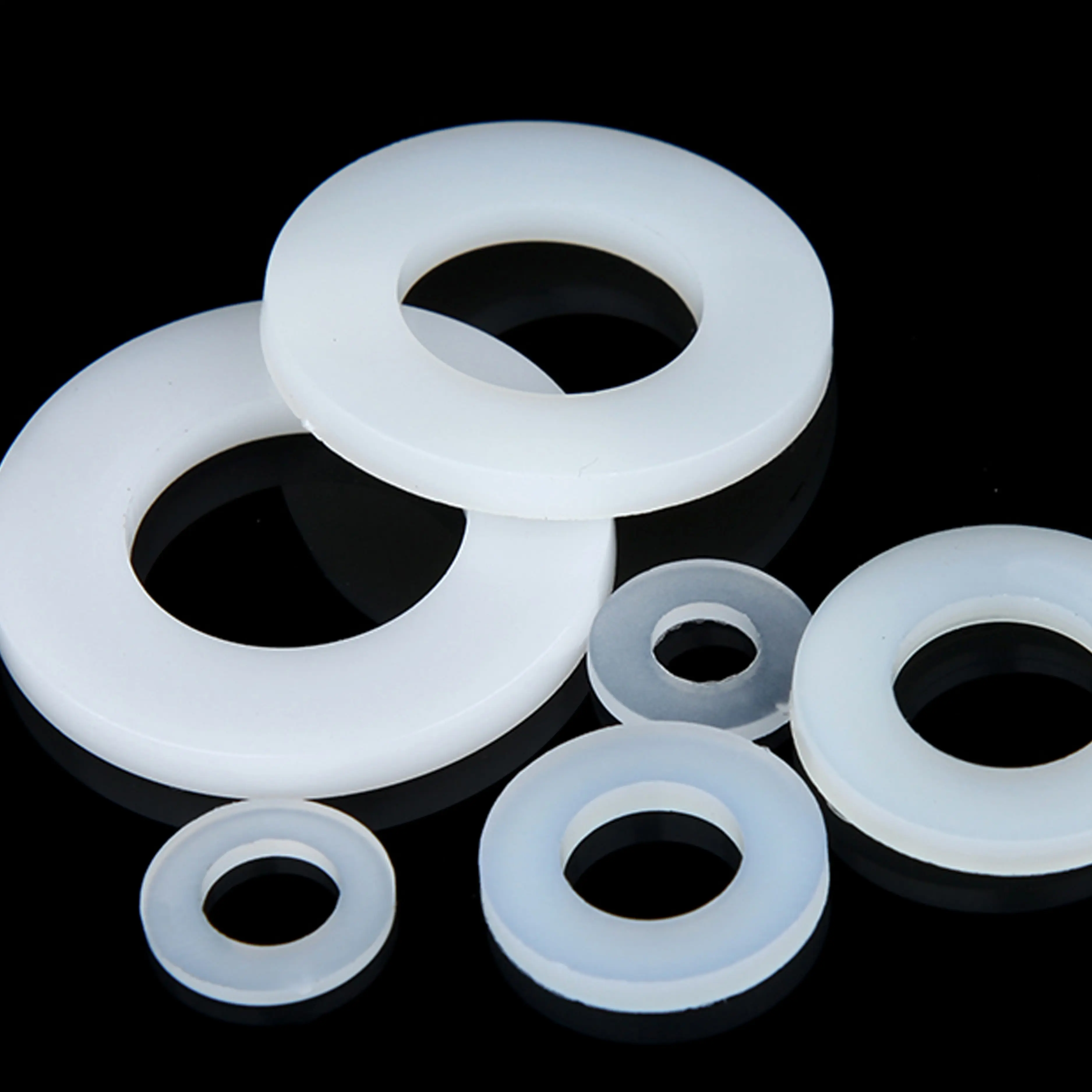 14Mm 16Mm 18Mm Grote Nylon Wit Sliding Wasmachine Vlakte Ronde Pakking Nylon Platte Ringen Plastic Shim 2mm 2.5Mm 3Mm Dikte