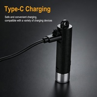 Senter Gantungan Kunci EDC Kecil Portabel 500 Lumens Tahan Air IPX4 Dapat Diisi Ulang USB-C Senter Mini untuk Darurat Luar Ruangan