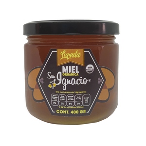 Miel Líquida Orgánica San Ignacio Tarro 400g | USDA Orgánica | 100% Pura Sin Aditivos | Sin OGM | Crudo - Product Image 1