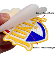 Écussons en silicone personnalisés sur mesure en tissu Tatami, badges 3D gaufrés thermocollants pour la décoration de vêtements de sport